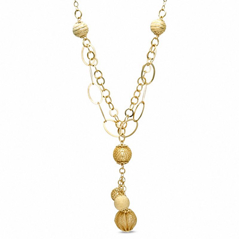 Main Image 1 of Elegance D'Italia™ Fashion Textured Bead Necklace in Bronze with 14K Gold Plate