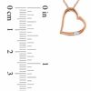 Thumbnail Image 1 of Diamond Accent Solitaire Tilted Heart Pendant in 10K Rose Gold - 17"