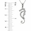 Thumbnail Image 1 of Diamond Accent Seahorse Pendant in 10K White Gold - 17"