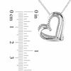 Diamond Accent Tilted Heart Pendant in Sterling Silver