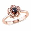 0.25 CT. Black Diamond Solitaire Rose Ring in Rose Sterling Silver