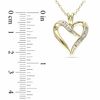 Thumbnail Image 1 of Diamond Accent Heart-Shaped Ribbon Pendant in Yellow Sterling Silver