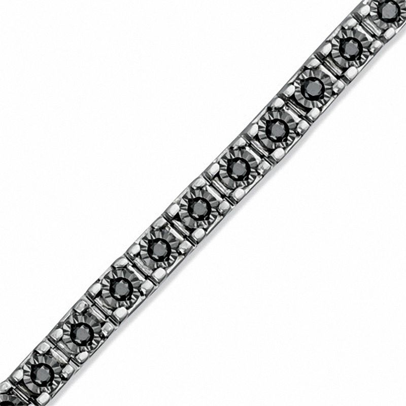 1.00 CT. T.W. Black Diamond Tennis Bracelet in Sterling Silver