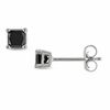Thumbnail Image 0 of 0.32 CT. T.W. Princess-Cut Black Diamond Solitaire Stud Earrings in 10K White Gold