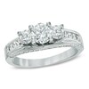 1.50 CT. T.W. Canadian Certified Diamond Three Stone Engagement Ring in 14K White Gold (I/I1)