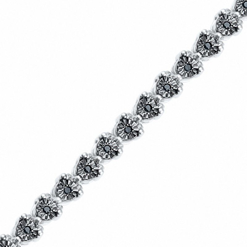 0.50 CT. T.W. Black Diamond Tennis Bracelet in Sterling Silver