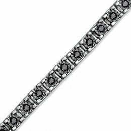 2.00 CT. T.W. Black Diamond Tennis Bracelet in Sterling Silver