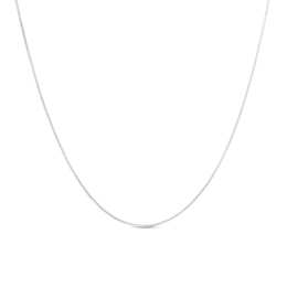 0.7mm Box Chain Necklace in Solid 14K White Gold - 18&quot;