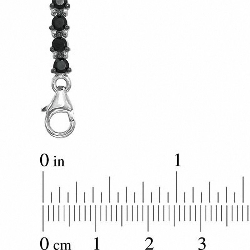 Black Spinel Tennis Bracelet in Sterling Silver - 7.5"