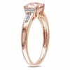 Thumbnail Image 2 of 6.0mm Cushion-Cut Pink Morganite and Diamond Accent Ring in 10K Rose Gold