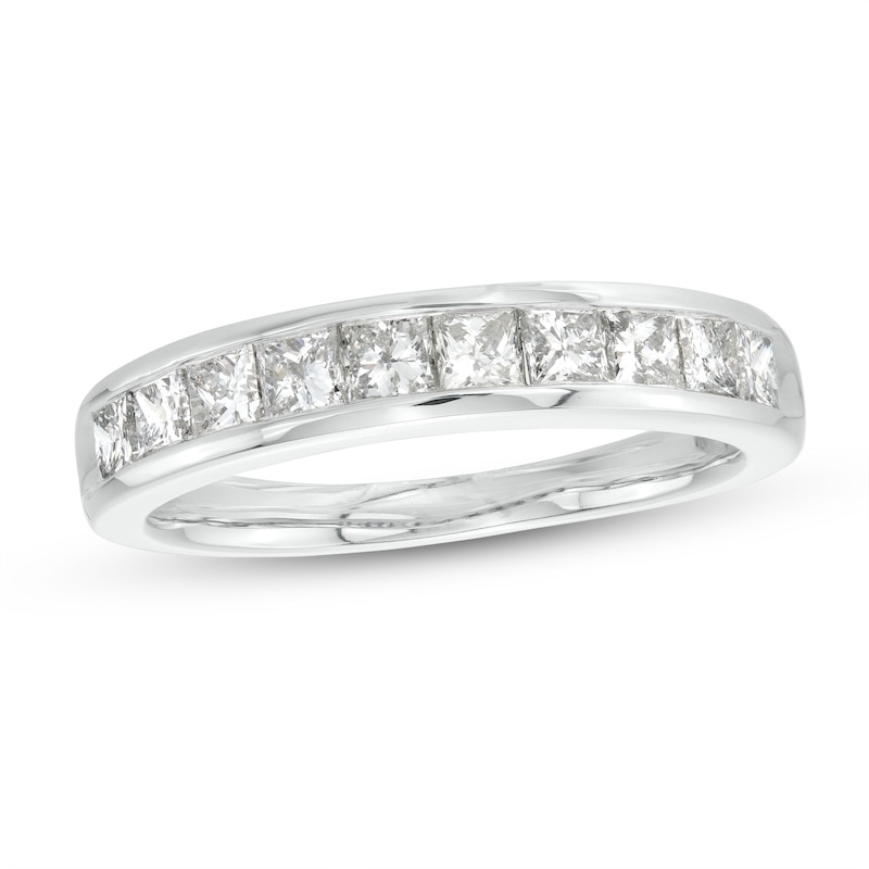 1.00 CT. T.W. Canadian Certified Princess-Cut Diamond Band in 14K White Gold (I/I1)|Peoples Jewellers