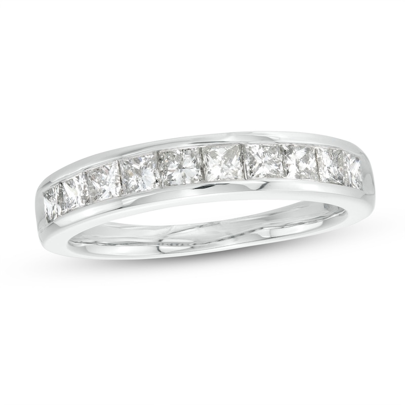 Main Image 1 of 1.00 CT. T.W. Canadian Certified Princess-Cut Diamond Band in 14K White Gold (I/I1)
