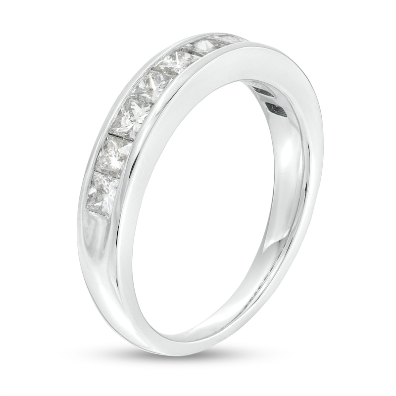 Main Image 3 of 1.00 CT. T.W. Canadian Certified Princess-Cut Diamond Band in 14K White Gold (I/I1)