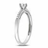 Thumbnail Image 1 of Lab-Created White Sapphire Solitaire and Diamond Accent Promise Ring in Sterling Silver