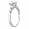 4.5mm Square-Cut Lab-Created White Sapphire Solitaire Ring in 10K White Gold