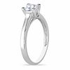 Thumbnail Image 2 of 4.5mm Square-Cut Lab-Created White Sapphire Solitaire Ring in 10K White Gold