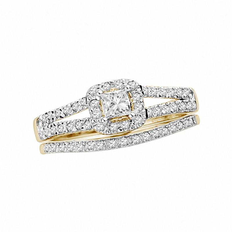 0.50 CT. T.W. Princess-Cut Diamond Bridal Set in 14K Gold|Peoples Jewellers