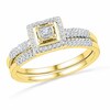 Thumbnail Image 0 of 0.33 CT. T.W. Diamond Square Frame Bridal Set in 10K Gold