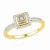 Thumbnail Image 1 of 0.33 CT. T.W. Diamond Square Frame Bridal Set in 10K Gold