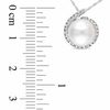 Thumbnail Image 2 of 8.0-8.5mm Freshwater Cultured Pearl and 0.065 CT. T.W. Diamond Pendant in 10K White Gold-17"