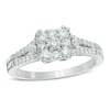 Thumbnail Image 0 of 0.50 CT. T.W. Diamond Cluster Square Ring in 10K White Gold
