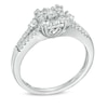 Thumbnail Image 1 of 0.50 CT. T.W. Diamond Cluster Square Ring in 10K White Gold