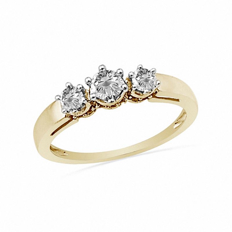 CT. T.W. Diamond Three Stone Ring in 10K Gold|Peoples Jewellers