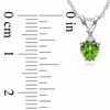 Thumbnail Image 1 of 5.0mm Heart-Shaped Peridot and Diamond Accent Pendant in 10K White Gold - 17"