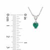 5.0mm Heart-Shaped Lab-Created Emerald and Diamond Accent Pendant in 10K White Gold - 17"
