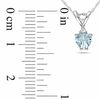 Thumbnail Image 1 of 5.0mm Heart-Shaped Aquamarine and Diamond Accent Pendant in 10K White Gold - 17"
