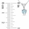 Thumbnail Image 2 of 5.0mm Heart-Shaped Aquamarine and Diamond Accent Pendant in 10K White Gold - 17"