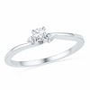 Thumbnail Image 0 of 0.16 CT. T.W. Diamond Three Stone Slant Ring in 10K White Gold