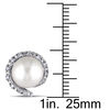 Thumbnail Image 1 of 8.0 - 8.5mm Cultured Freshwater Pearl and 0.09 CT. T.W. Diamond Frame Stud Earrings in 10K White Gold