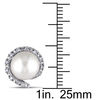 Thumbnail Image 2 of 8.0-8.5mm Freshwater Cultured Pearl and 0.09 CT. T.W. Diamond Frame Stud Earrings in 10K White Gold
