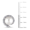 Thumbnail Image 2 of 8.0 - 8.5mm Cultured Freshwater Pearl and 0.09 CT. T.W. Diamond Frame Stud Earrings in 10K White Gold