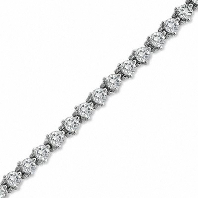 White Topaz Tennis Bracelet in Sterling Silver - 7.5"|Peoples Jewellers