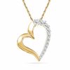 0.25 CT. T.W. Diamond Tilted Heart Pendant in 10K Gold