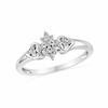 0.16 CT. T.W. Diamond Marquise Cluster with Side Hearts Promise Ring in 10K White Gold