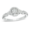 0.20 CT. T.W. Diamond Cluster Promise Ring in 10K White Gold