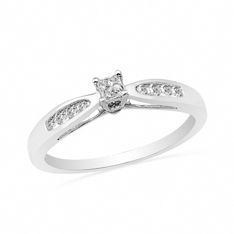 0.20 CT. T.W. Princess-Cut Diamond Promise Ring in 10K White Gold|Peoples Jewellers