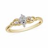 Thumbnail Image 0 of 0.06 CT. T.W. Diamond Starburst Braided Promise Ring in 10K Gold