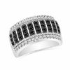 Thumbnail Image 0 of 1.00 CT. T.W. Enhanced Black and White Diamond Stripe Fashion Band in 10K White Gold