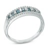 Thumbnail Image 2 of 0.33 CT. T.W. Blue and White Diamond Anniversary Band in 10K White Gold