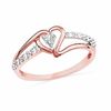 Thumbnail Image 1 of Diamond Accent Heart Promise Ring in 10K Rose Gold
