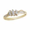 Diamond Accent Marquise Cluster Three Stone Promise Ring in 10K Gold