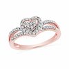 Thumbnail Image 0 of 0.33 CT. T.W. Diamond Heart Split Shank Ring in 10K Rose Gold