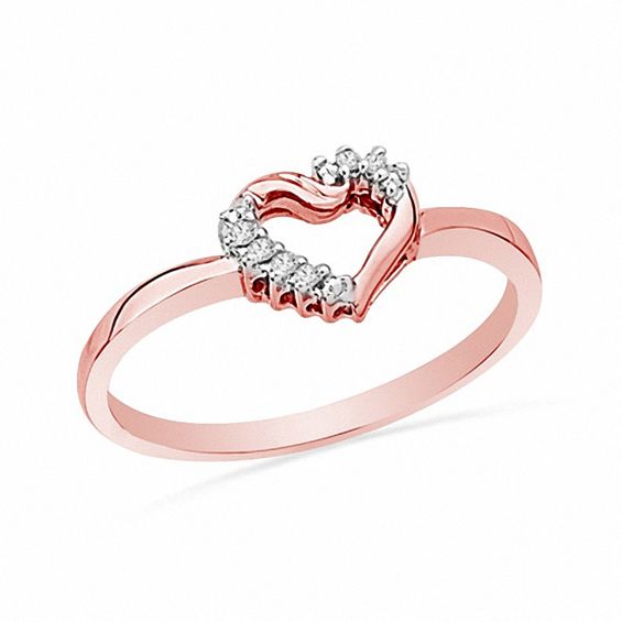 Diamond Accent Heart Ring in 10K Rose Gold | Peoples Jewellers