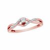Thumbnail Image 0 of 0.16 CT. T.W. Princess-Cut Diamond Promise Ring in 10K Rose Gold