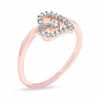 Thumbnail Image 1 of 0.16 CT. T.W. Diamond Tilted Heart Ring in 10K Rose Gold