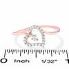 Thumbnail Image 2 of 0.16 CT. T.W. Diamond Tilted Heart Ring in 10K Rose Gold